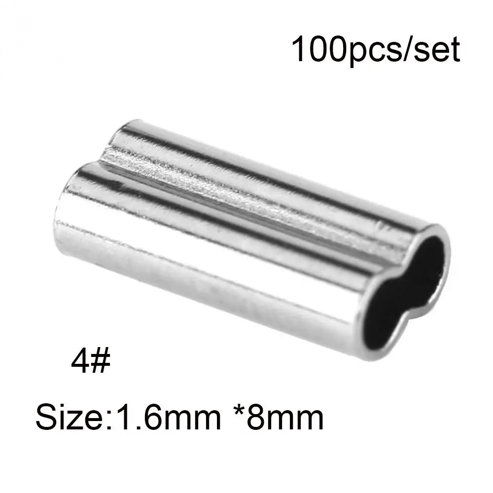100PCS Brass Double Barrel Crimping Sleeves – Fishing Connectors Fishing Crimping Sleeves HIP C