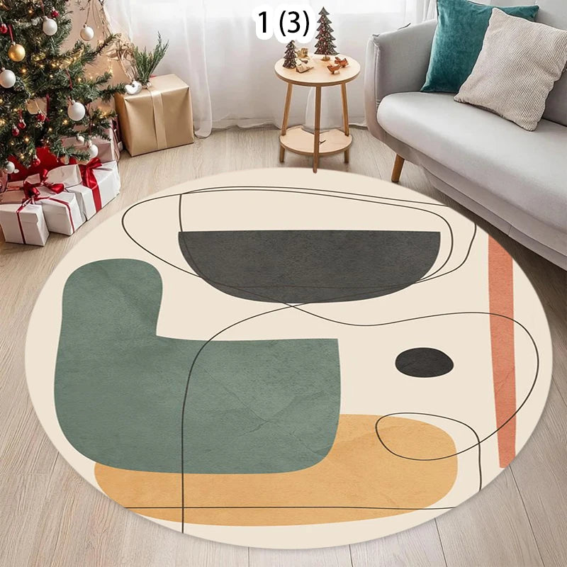 Modern Round Rug – Soft, Anti-Slip & Washable Floor Mat Round Area Rug HIP