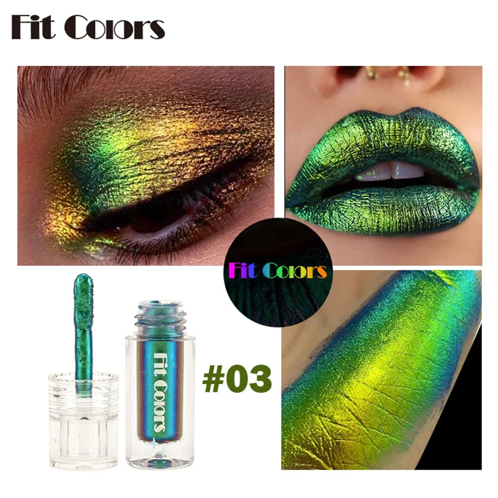 Aurora Multi Chrome Eyeshadow Pigments Long lasting Multi Chrome Chameleon Peacock Galaxy Chrome Glitter Liquid Eyeshadow HIP 03 Fit Colors