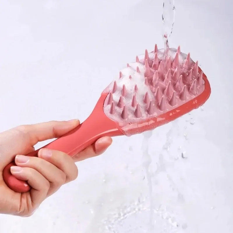 Silicone Shampoo Brush Scalp Massager – Long Handle Comb Scalp Massager Brush HIP