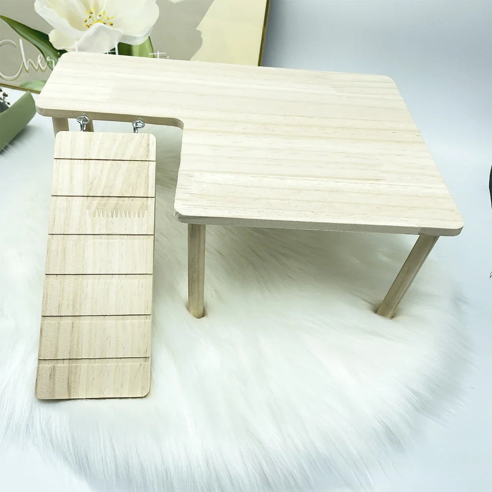 Hamster Wooden Ladder Platform Climbing Toy House Cage Accessories Hamster Climbing Toy Small Pets Hamster Mice Pet Supplies HIP