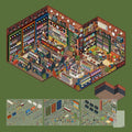 3D Miniature Store Scene Sticker Book – DIY Landscape Kit DIY Craft Sticker Kit HIP Green