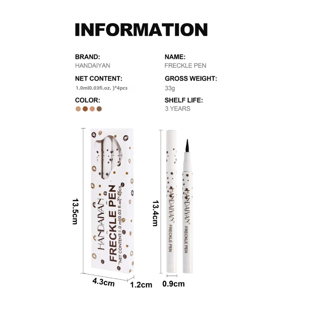 Handaiyan 4-Pc Fake Freckle Pen Set – Waterproof Sunkissed Freckle Makeup Pen HIP