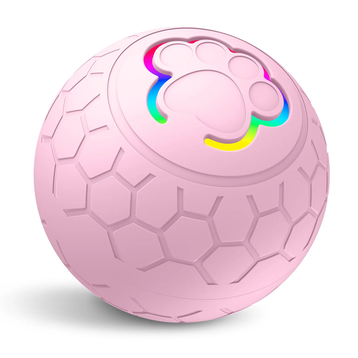 Smart Teasing Dog Ball Waterproof Electronic Interactive Pet Toy LED Light Dog Bouncing Toy Ball Automatic Rolling Toy Ball HIP Pink Ball