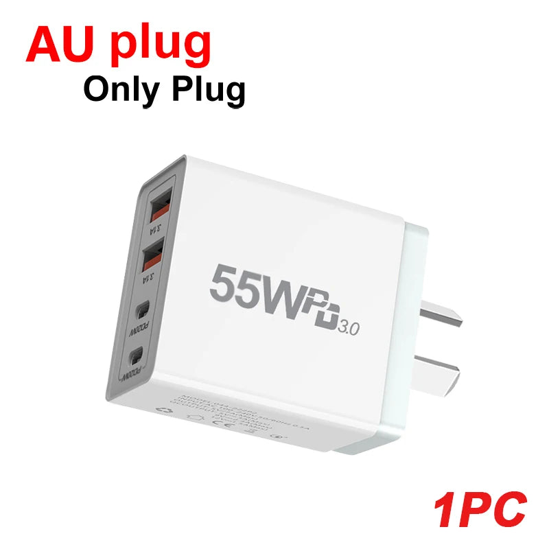 PD 20W USB Type-C Fast Wall Charger – EU/US/UK/AU Plug USB Wall Charger HIP AU Plug--1PC