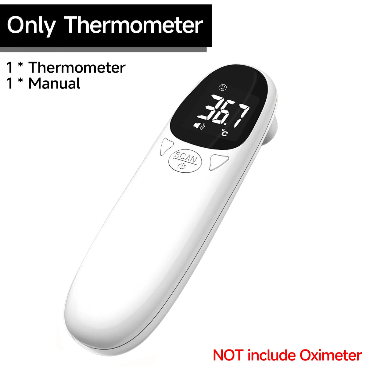 Non-Contact Infrared Thermometer & LED Pulse Oximeter Digital Health Monitor HIP Only Thermometer