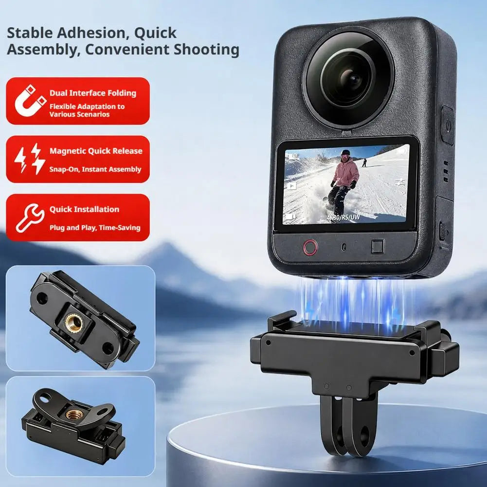 Magnetic Adapter Mount for DJI Action 6 /Nano Quick Release Mount Base for DJI Osmo 360 II Camera Tripod Monopod Adapter Selfie HIP