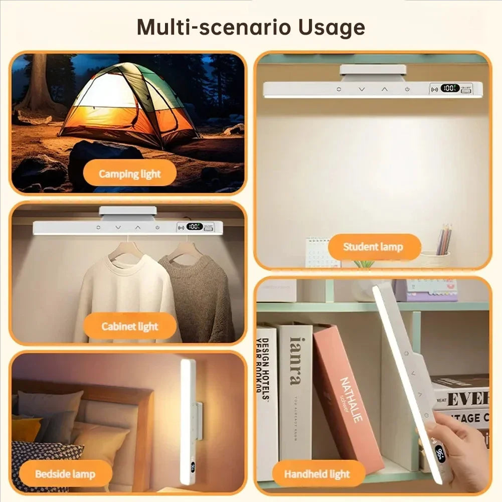 Magnetic Touch Rechargeable Desk Lamp LED Night Light No Drilling Magnetic Reading Cabinet Mirror Bedside Desk Lamp HIP