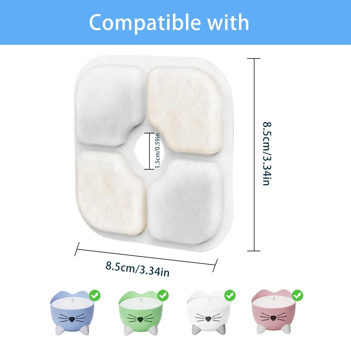 Replacement Activated Carbon Filter Cat Dog Drinking Fountain Replaced Filters for Pet Water Fountain Dispenser Accessories HIP