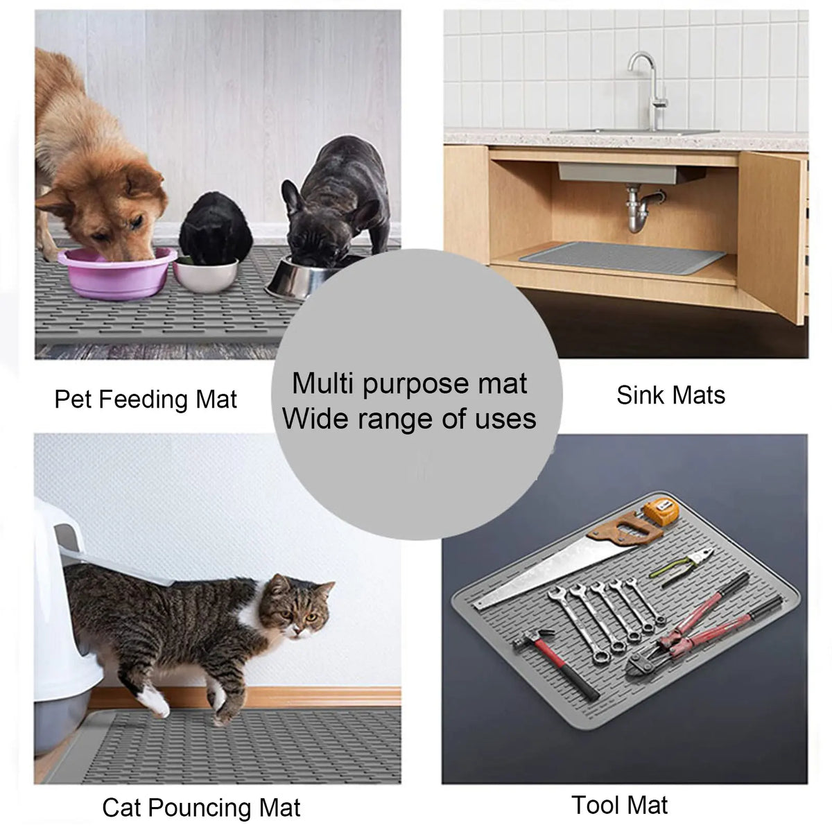 Kitchen Hot Pot Mat Raised Line Heat Resistant Tabletop Anti Slip Silicone Kitchen Counter Drain Pad for Stovetop HIP