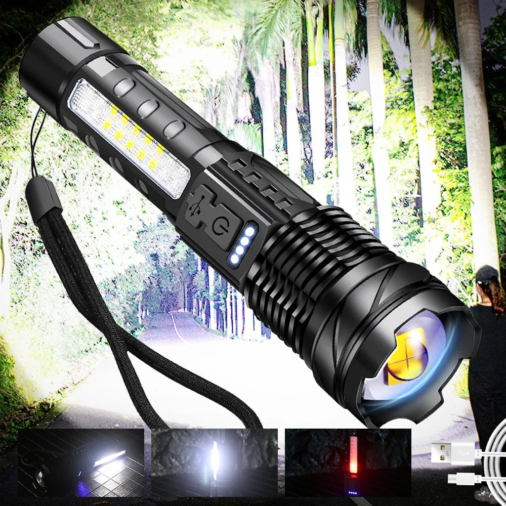 ESMARTER 30W LED Flashlight 1000 Lumens Rechargeable Zoomable LED Flashlight Torch HIP