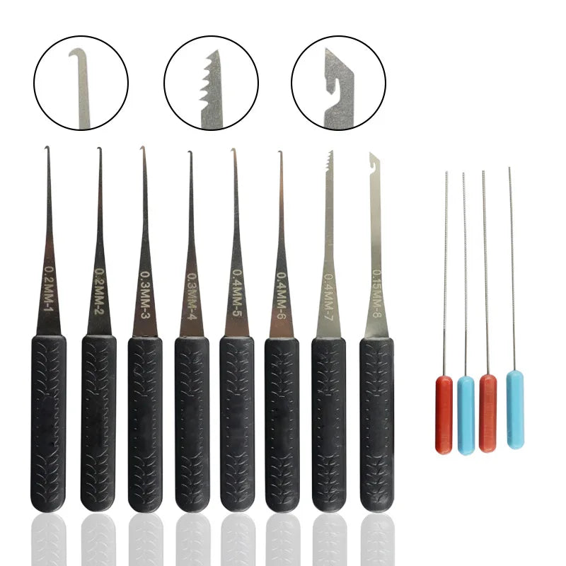 12-Piece Lock Pick & Broken Key Extractor Kit | Hand Tools Lock Pick Kit HIP