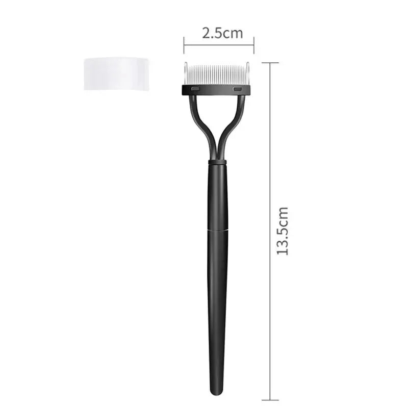 Ergonomic Eyelash Comb Separator with Dust Cover | RUZOFO Eyelash Comb Tool HIP C658-Black 1pcs