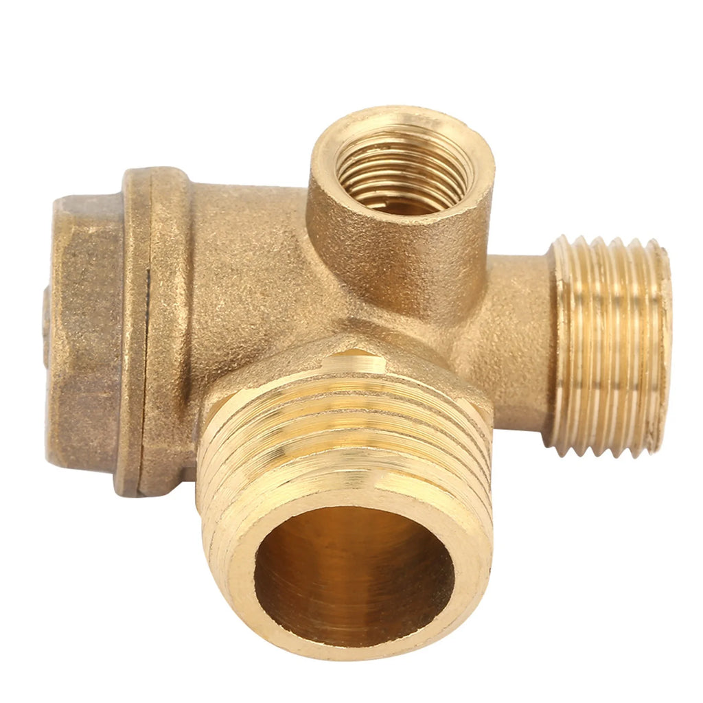 3 Port Brass Air Compressor Male Threaded Check Valve Tube Connector Tool Valve Brass Check Valve Air Compressor Check Valve HIP