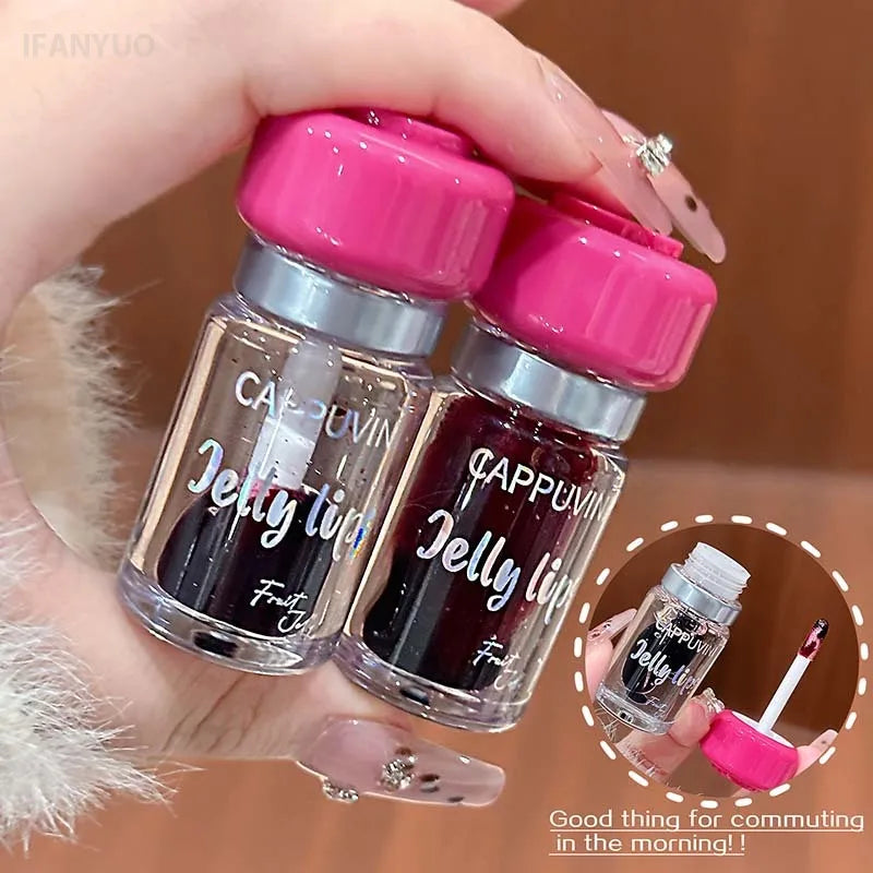 5Color Fruity Lip Tint Water Gloss Clear Tint Moisturizing Waterproof Liquid Lipstick Non-Stick High Pigment Long-Lasting Colors HIP
