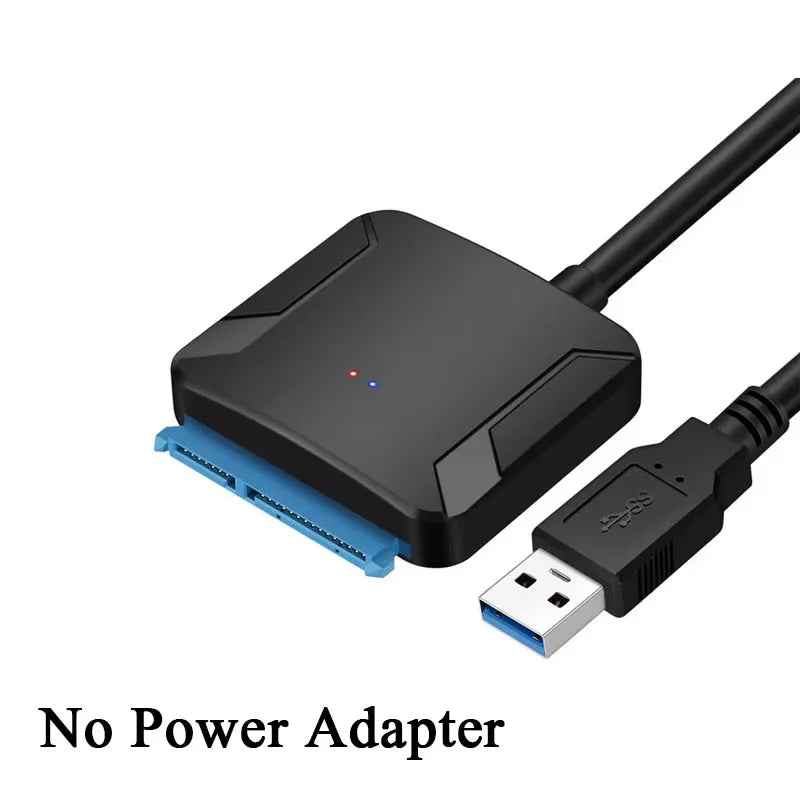 SATA to USB3.0 Cable SATA III Hard Drive Adapter Converter for 2.5" 3.5" SSD HDD Hard Drive Disk with 12V/2A Power Adapterer HIP Without Adapter