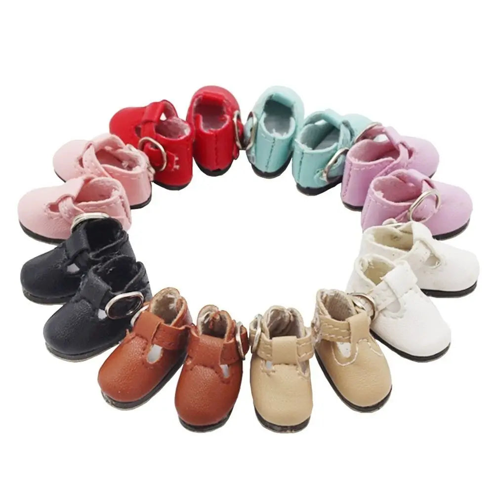 BJD Doll PU Leather Mini Princess Shoes 2.8cm – Multicolor Doll Accessories HIP