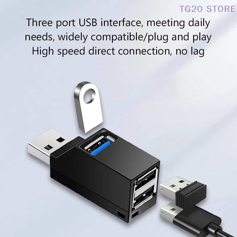 Mini USB 3.0 Hub – 3-Port High-Speed Splitter for PC & Laptop USB Hub HIP