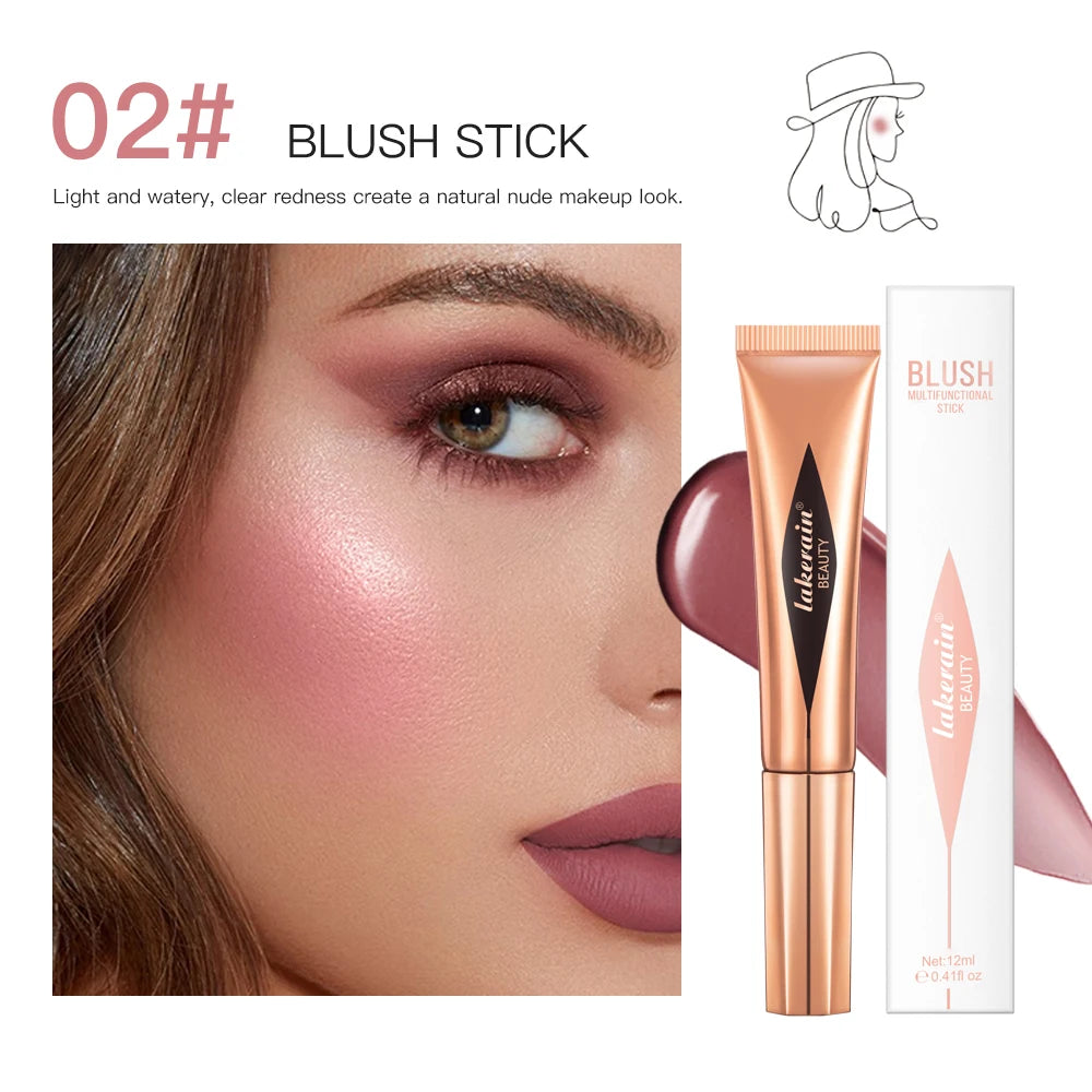 New Cream Bronzer Contour Blusher Beauty Wand Highlighter Blush With Cushion Liquid Face Bronzer Wand Stick Applicator Makeup HIP 02 blush