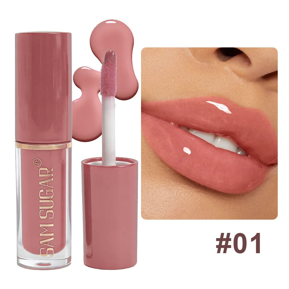 Portable 6 Colors Abundant Lip Gloss Tint Hydrating Moisturizing Lip Glaze Lip Plumper Lasting Make Up Liquid Lipstick Cosmetics HIP 01