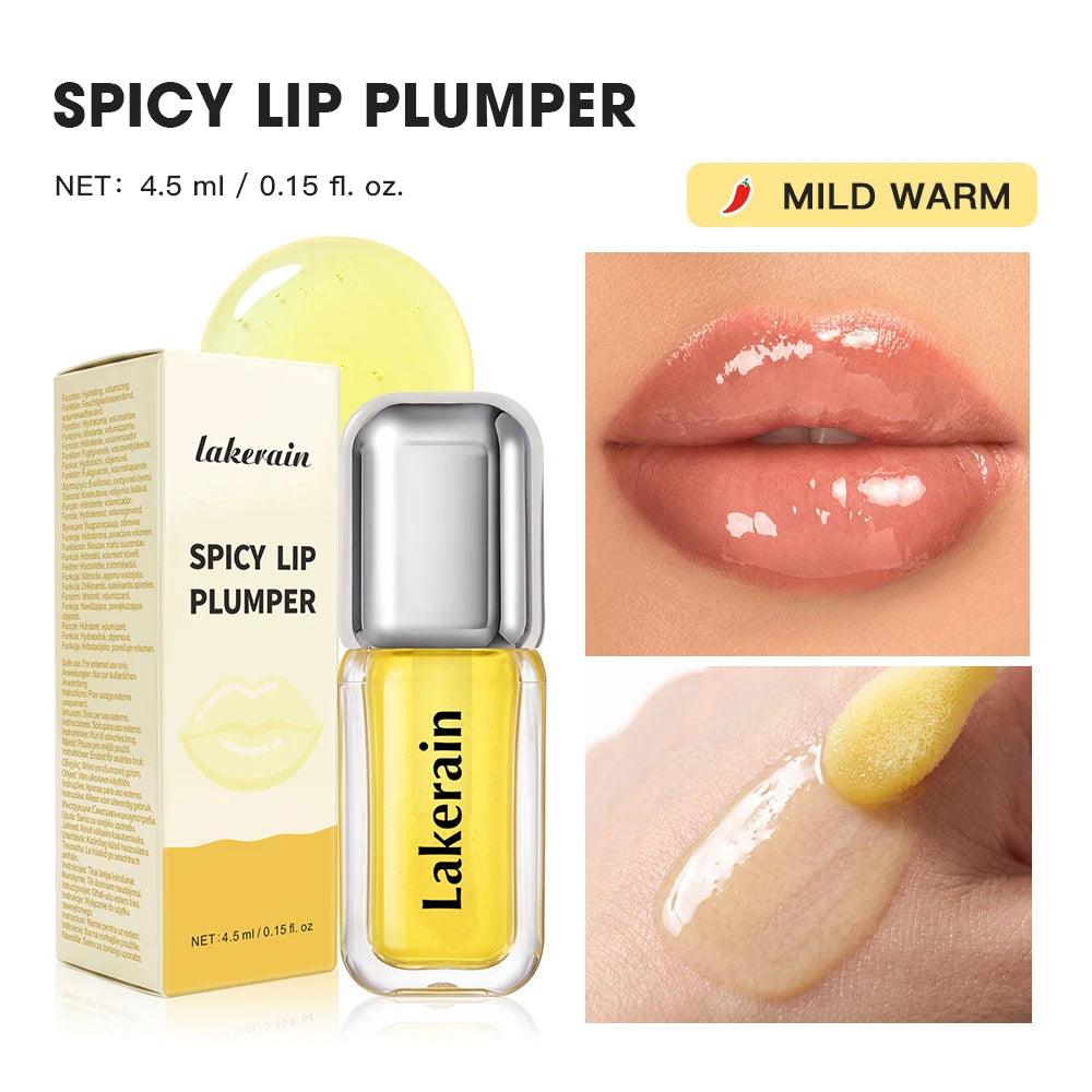 Lip Plumper Intense Strength Volumizing Lip Gloss Deep Hydrating Nourish Lip Lines Long Wearing High Shine Glossy Finish Sexy Pl HIP spiciness 1