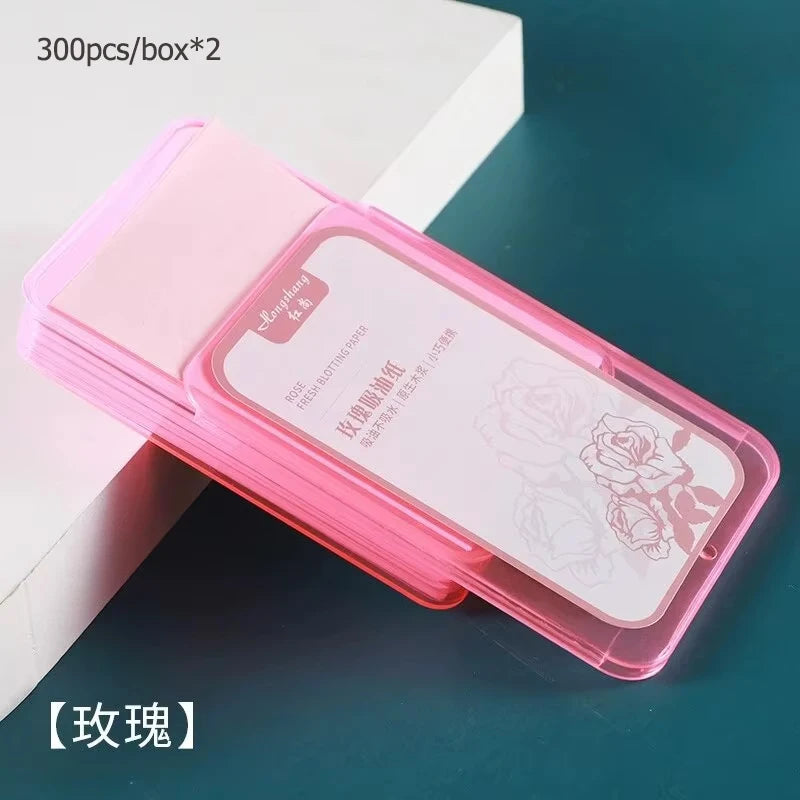 300-Sheet Face Oil Blotting Papers – Shine Control Sheets Oil Blotting Sheets HIP 2 box 600pcs Rose