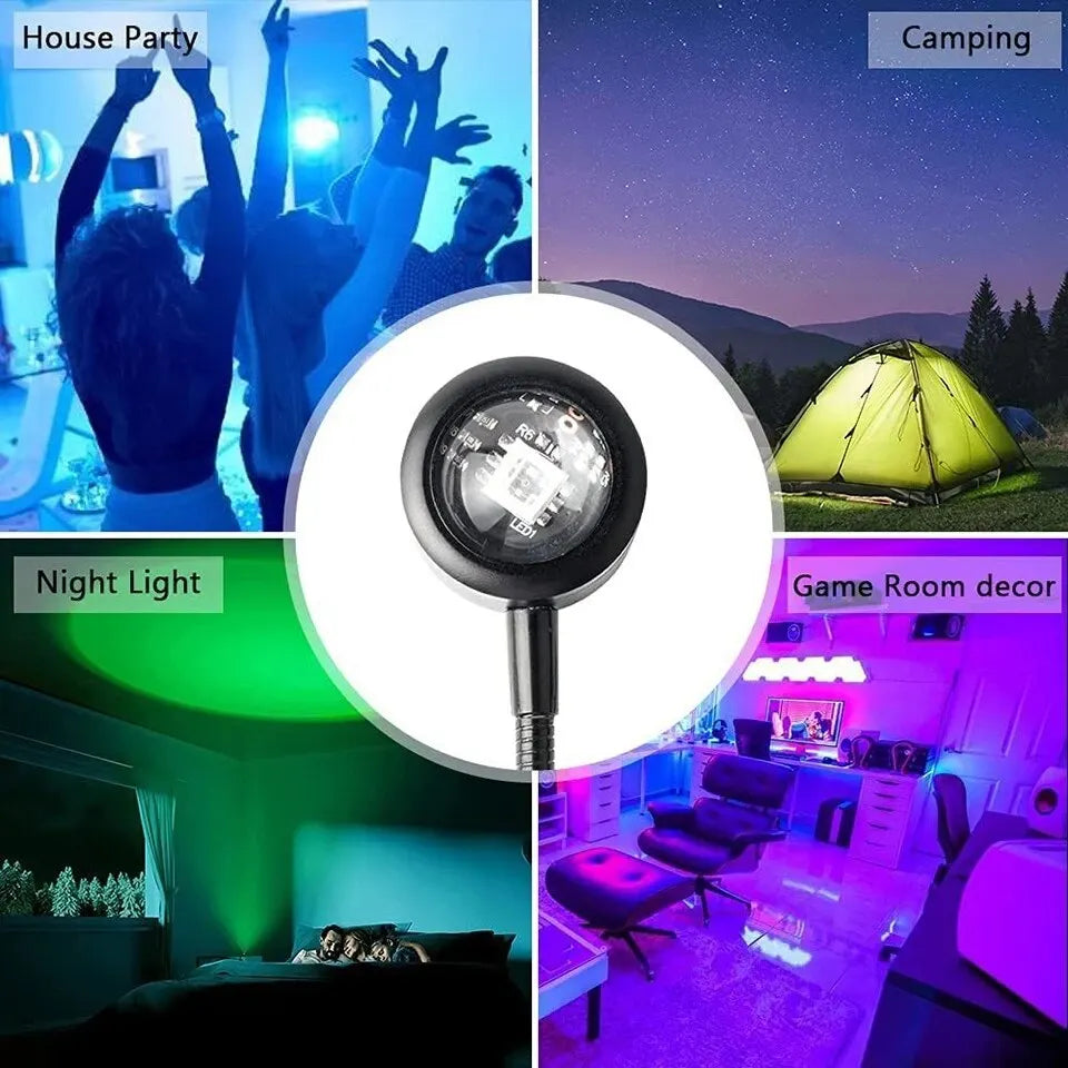 USB Sunset Projector Lamp – 14-Mode Rainbow Night Light Atmosphere Projector Lamp HIP