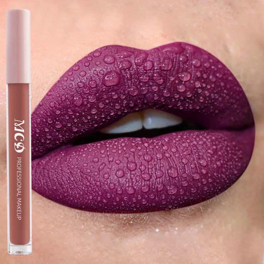1PC Dark Brown Matte Velvet Lip Gloss Waterproof Liquid Lipstick Nude Brown Lips Korean Makeup for Lip Tint Lip Glaze Cosmetics HIP