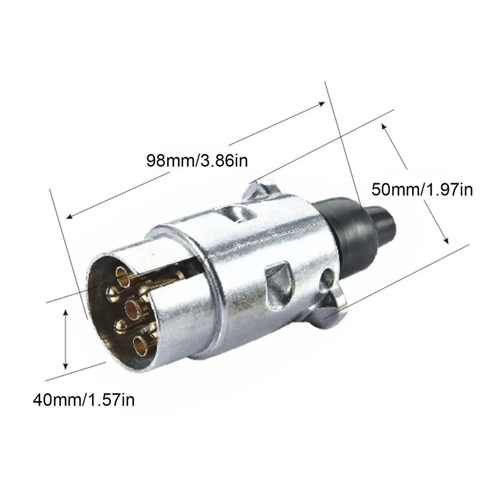 7 Pin Aluminium Alloy Plug Trailer Truck Towing Electrics 12V Connector EU Plug Professional Replacement For Truck HIP