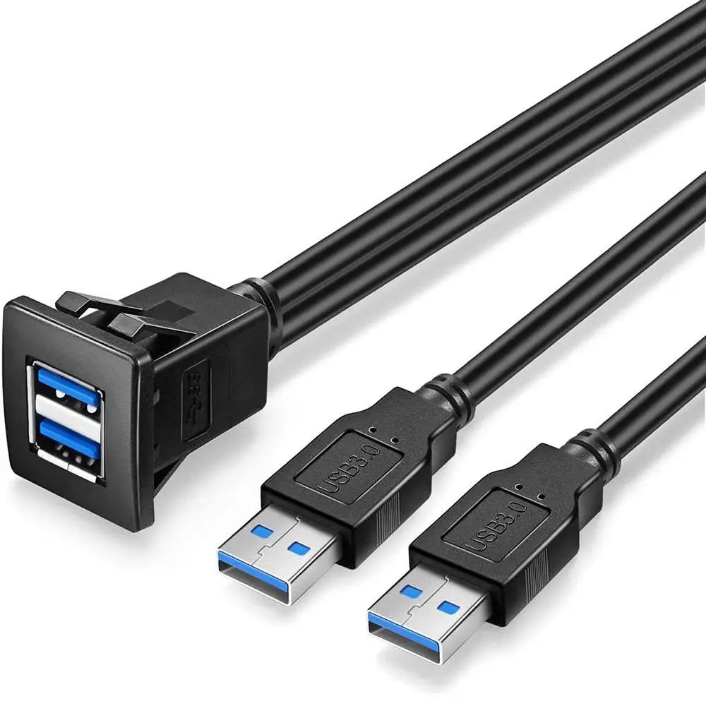 Flush Mount USB 3.0 Extension Cable Panel – Car & Boat USB Extension Cable HIP 1M