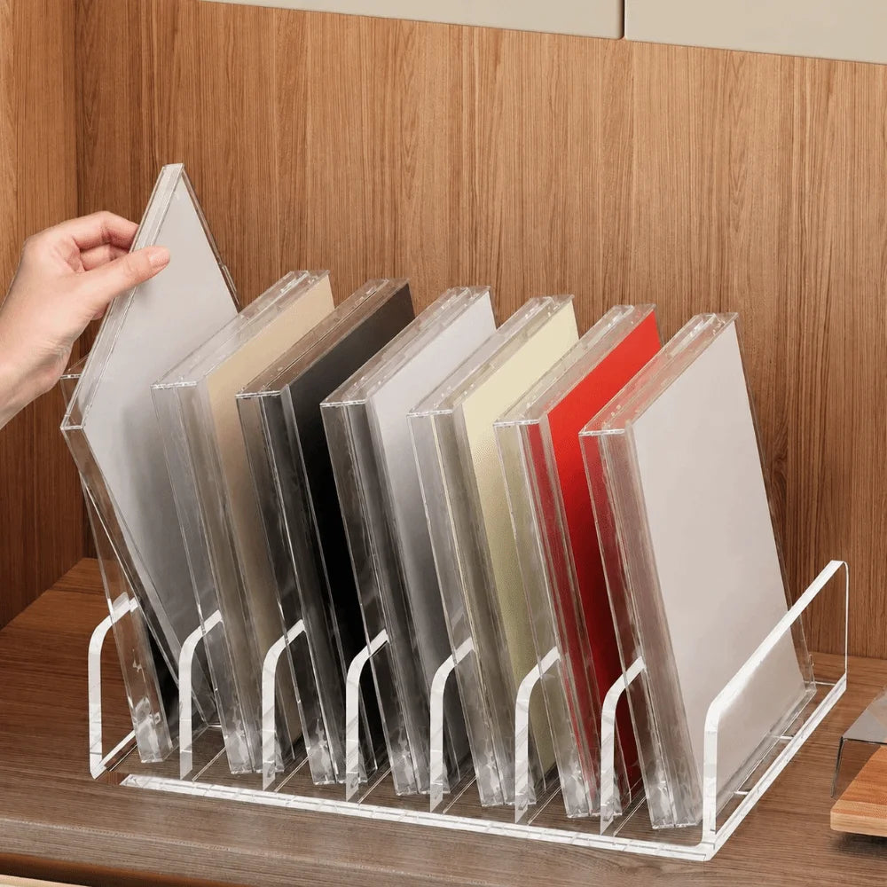7-Grid Acrylic CD & Vinyl Record Display Shelf Organizer Acrylic Storage Shelf HIP