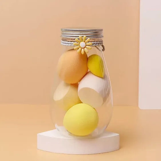 Makeup Egg Dry Wet Dual Use Water Droplets Diagonal Cut Makeup Egg Independent Packaging No Powder Makeup Egg Powder Puff HIP yellow