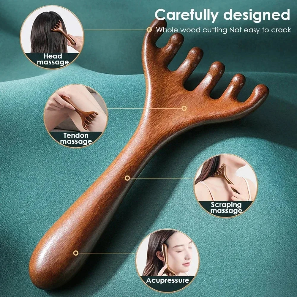 Anti-Static 6-Claw Head Massager Gua Sha Scalp Comb Scalp Massage Comb HIP