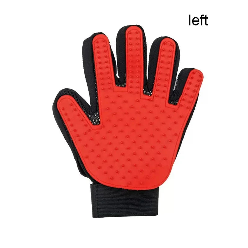Silicone Pet Grooming Glove – Dog & Cat Deshedding Brush Pet Grooming Glove HIP C790-Red left