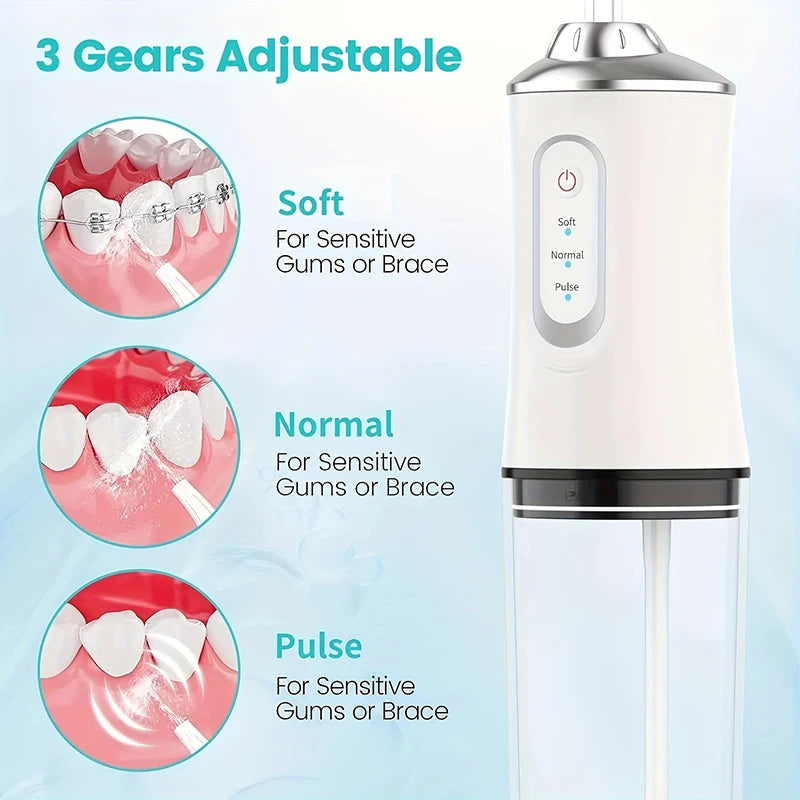 Fireurus Portable Water Flosser – USB Rechargeable, 3 Modes Oral Water Flosser HIP