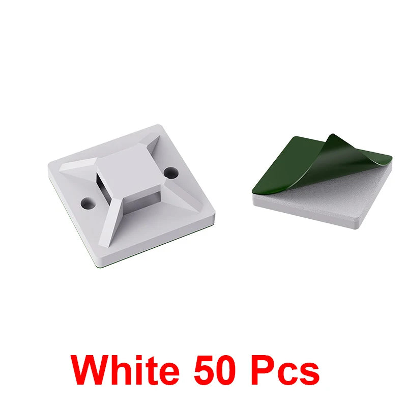 100-Pack Self-Adhesive Cable Clips – Wire Organizer Clamps Cable Organizer Clips HIP White 50pcs