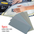 5pcs Water Sandpaper Papers Soft Paper Base 2000 2500 3000 5000 7000 Car Paint Mixed Assorted Grit Wet and Dry Sandpaper HIP Default Title
