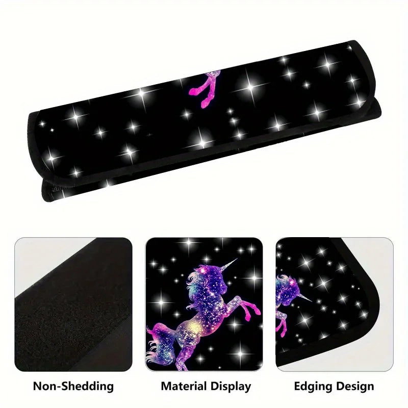 Galaxy Unicorn Car Seat Belt Covers – Soft Polyester, 2pcs Seat Belt Cover HIP