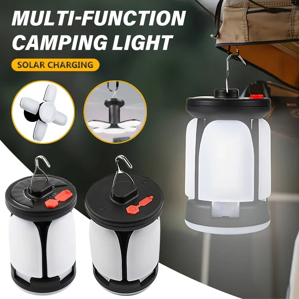 ESMARTER LED Leaf Camping Lantern – Solar & USB, 500 Lumens Solar LED Lantern HIP