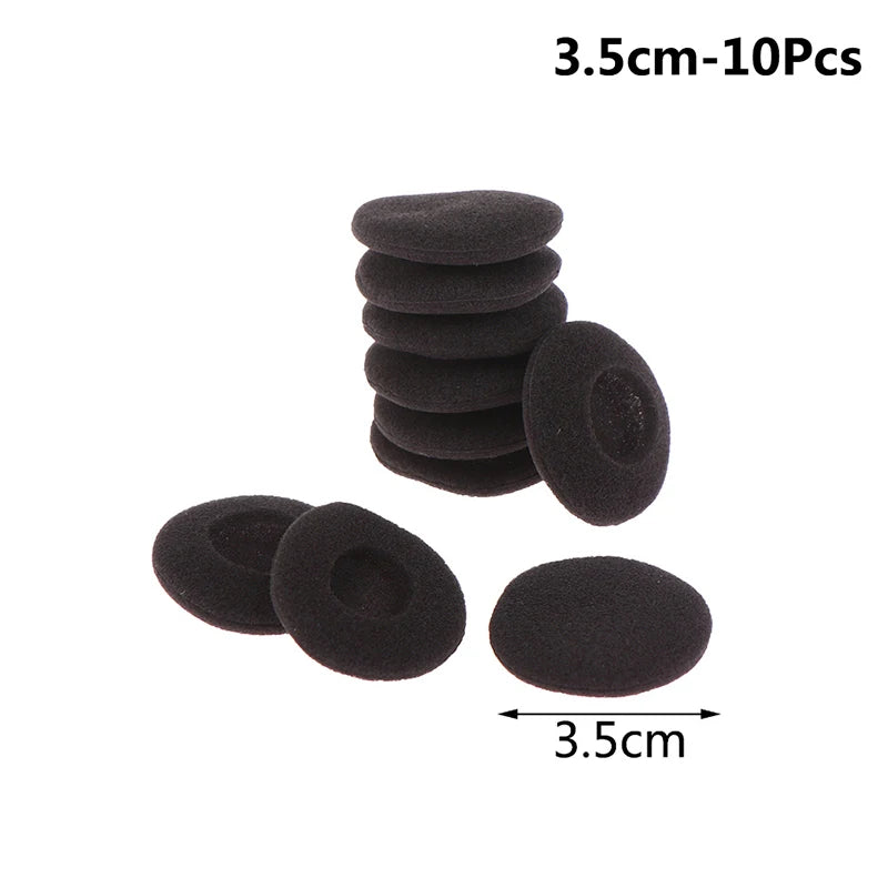 10-Pack Round Foam Ear Pads for Earhook Headphones – 4 Sizes Headphone Ear Pads HIP 3.5cm-10Pcs