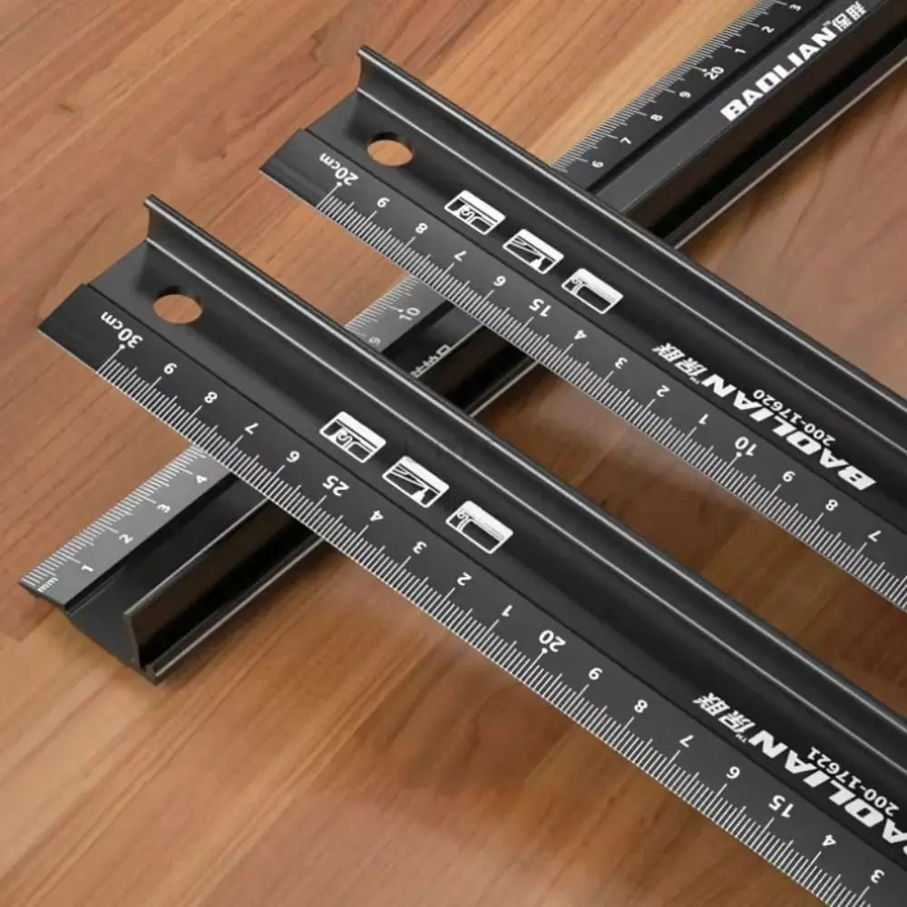 Aluminum Straight Ruler Anti-Cut Non-Slip | 20/30/45cm Measuring Straight Ruler HIP