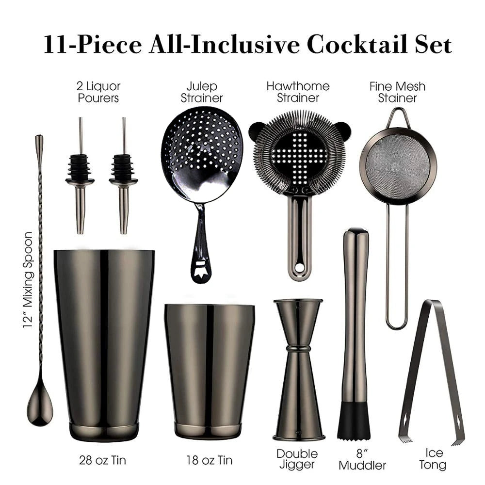 8-Piece Cocktail Shaker Bar Set – Stainless Steel Bartender Kit Cocktail Bar Set HIP