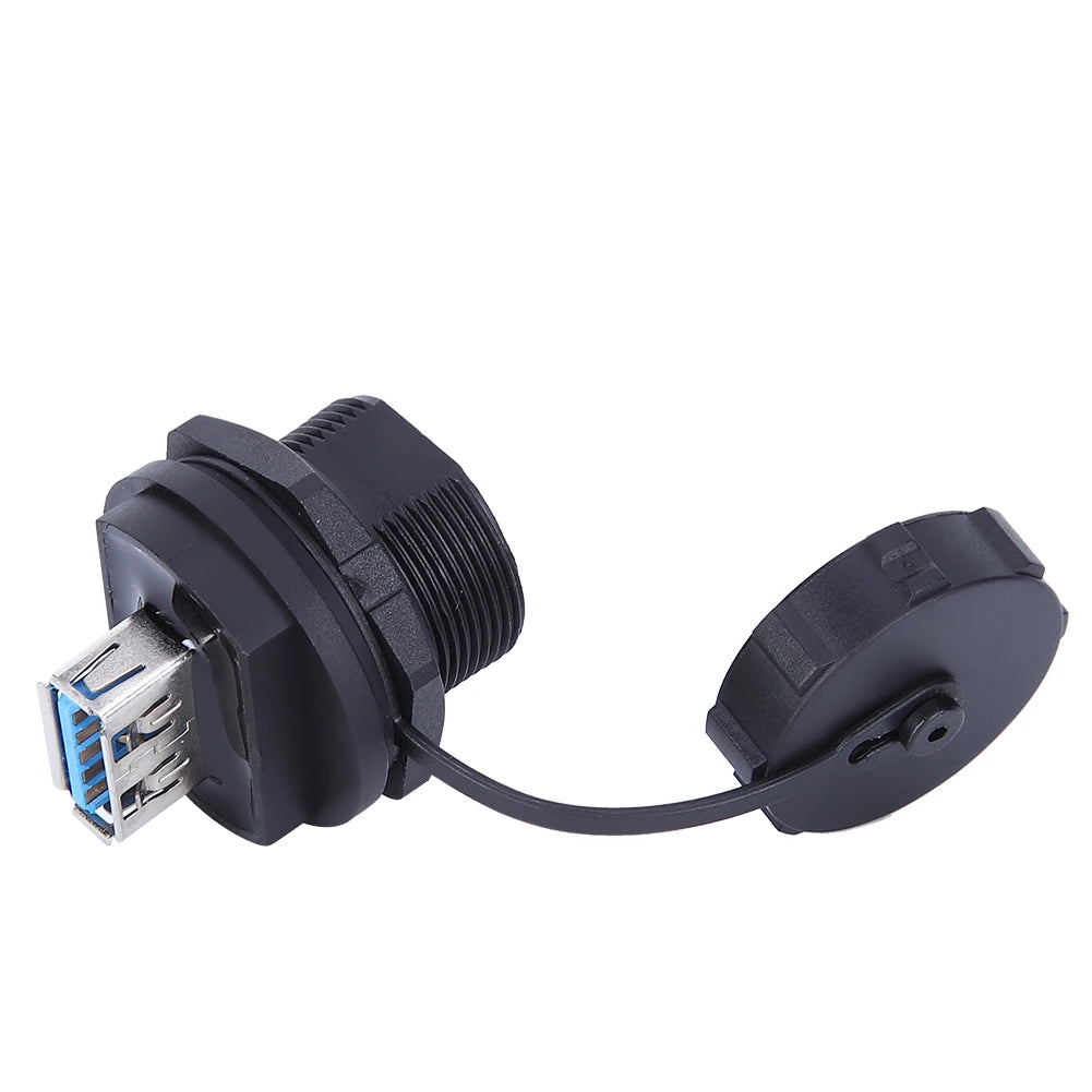 Waterproof USB Connector Copper Contact PA66 Insulator USB3.0 Double Female Dustproof Cover HIP