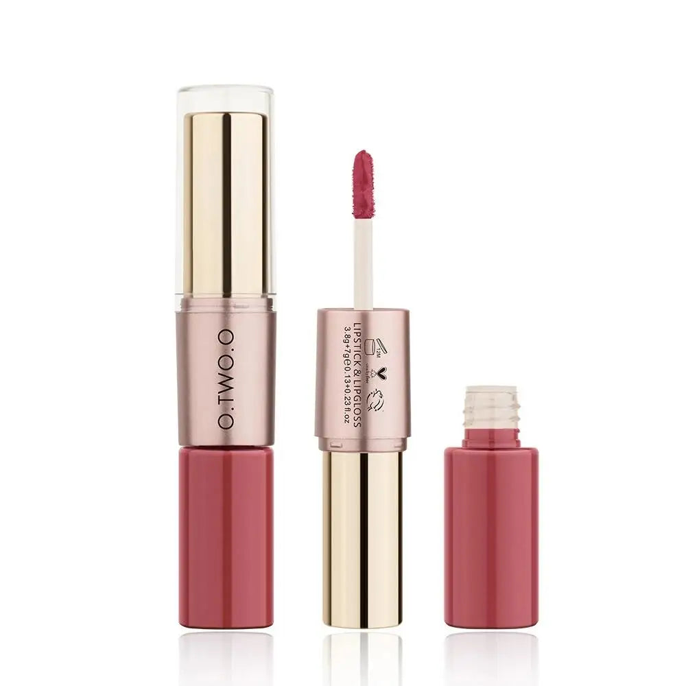 O.TWO.O 2-in-1 Matte Lipstick & Lip Gloss – 12 Colors Matte Lip Duo HIP