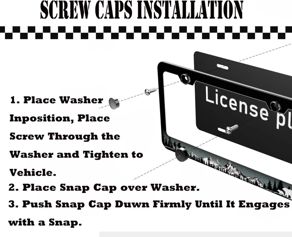 Adventure Bear Wildlife Camping License Plate Frame License Plate Frame HIP