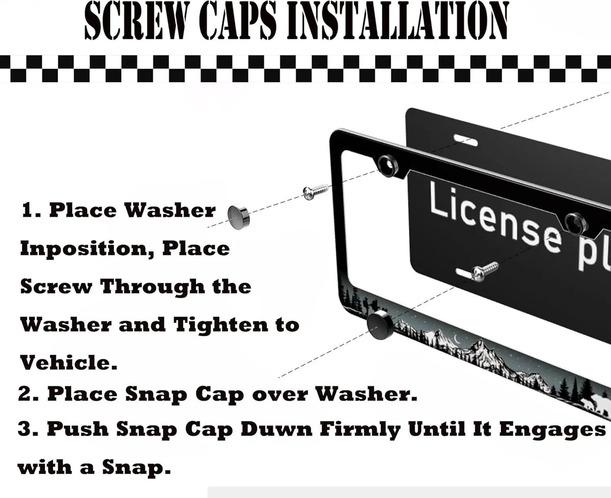 Adventure Bear Wildlife Camping License Plate Frame License Plate Frame HIP