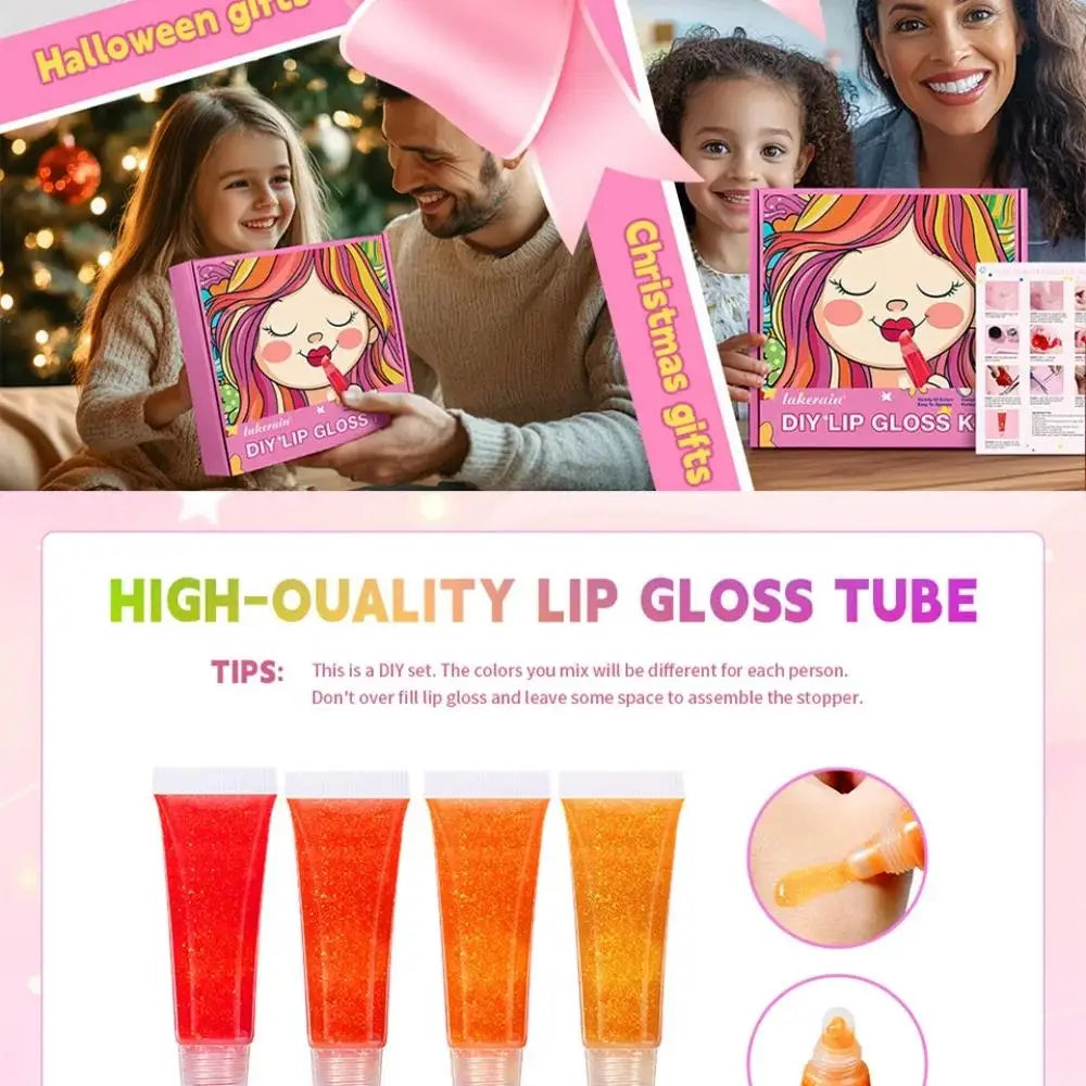 Kids DIY Lip Gloss Making Kit – Fun Creative Makeup Set DIY Lip Gloss Kit HIP