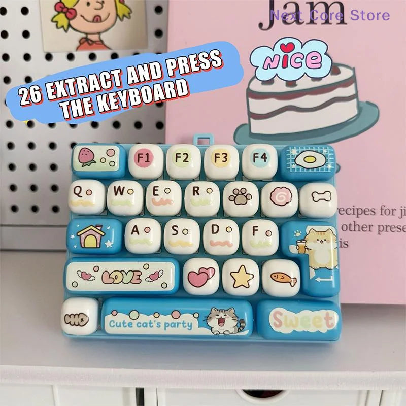 26-Key Mini Keyboard Fidget Toy – Cute Desk Décor & Gift Fidget Novelty Toy HIP