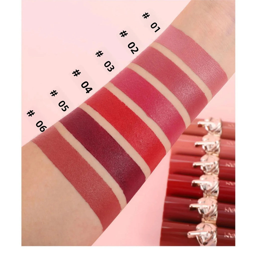 HANDAIYAN Velvet Matte Lipstick Set – 6 Shades, Long-Lasting Matte Lipstick Set HIP
