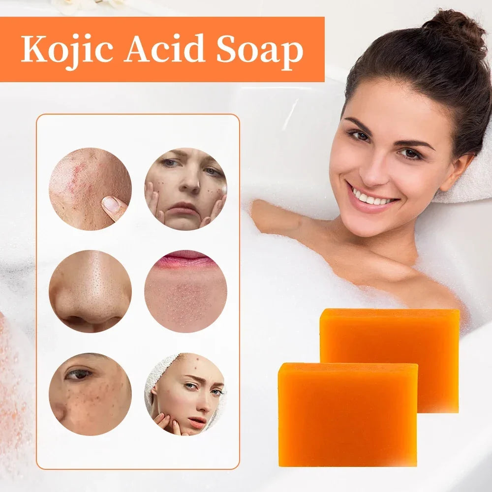 Kojic Acid Brightening Handmade Soap – Face & Body Bar Brightening Soap Bar HIP